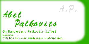 abel palkovits business card